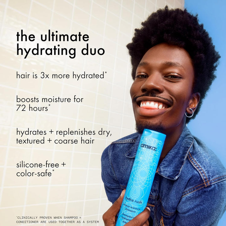 amika acondicionador hydro rush de humedad intensa con ácido hialur...