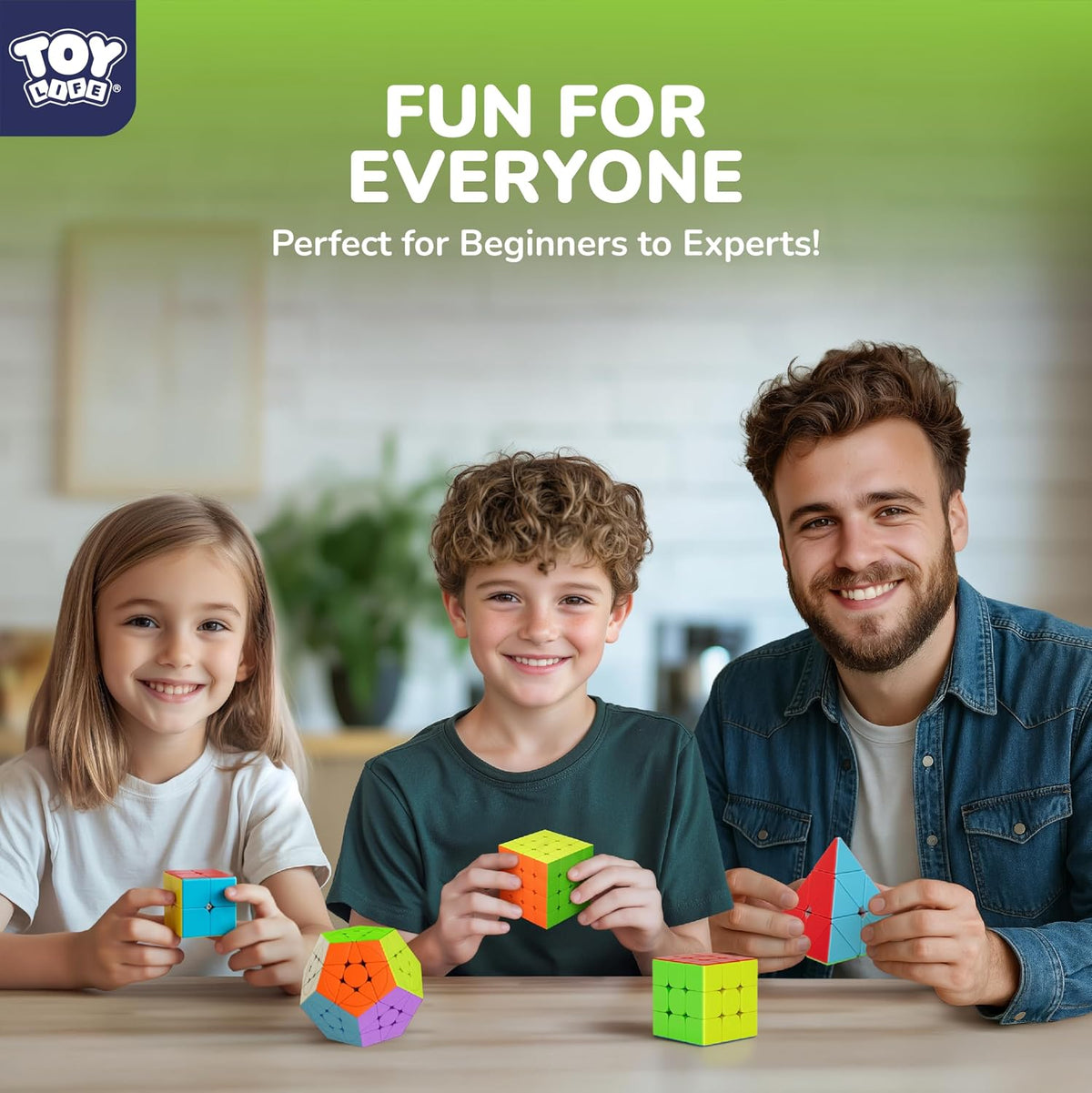 STEAM Life Juego de cubos de velocidad, juego de cubos de velocidad de 2 x 2, 3 x 3, 4 x 4, megaminx y cubo piramidal, sin calcomanías, colección de cubos mágicos para niños y adultos