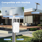 Extensor WiFi para exteriores AC1200, amplificador de señal WiFi para exteriores, IP65 resistente a la intemperie, modo repetidor/AP/enrutador, con PoE, para cámara, patio, Starlink, patio, granja