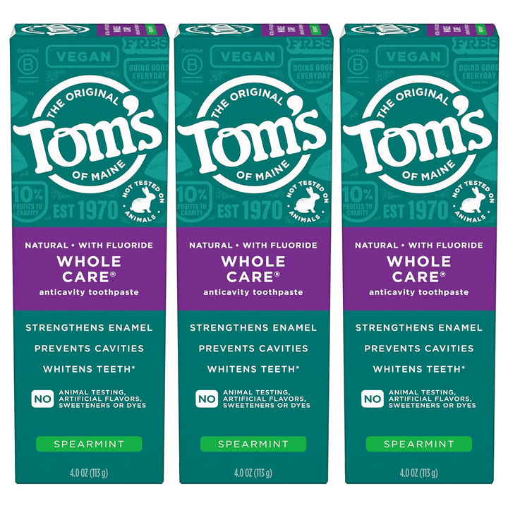 Tom's of Maine Whole Care Pasta de dientes natural con flúor, m...