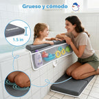 Juego de rodilleras y coderas de baño para bebé, tapete de baño de espuma viscoelástica de 1.5 pulgadas de grosor