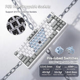 X Aula Nova75 - Teclado mecánico inalámbrico 75% para computadora,...