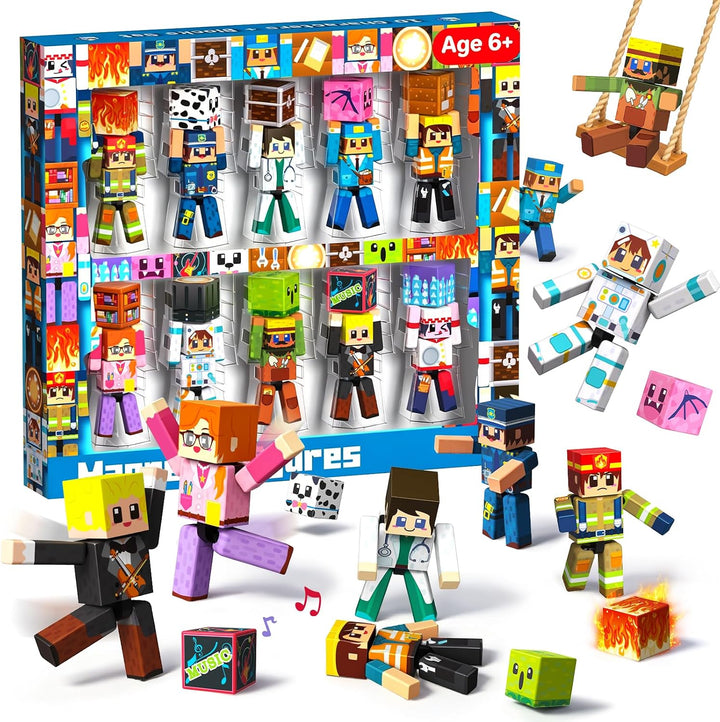 Juego de 20 piezas de figuras magnéticas de personas, imán giratori...