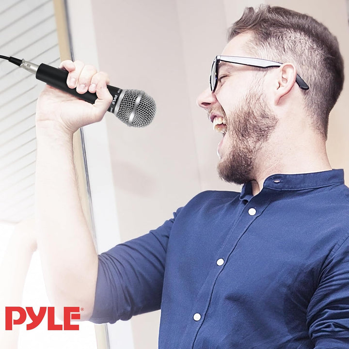 Pyle Micrófono dinámico profesional, paquete de 2 micrófonos de man...