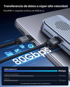 Silkland USB 4 para Thunderbolt 5 Cable 6.6FT/2M, 80Gbps 240W, Dual 8K@60Hz