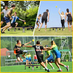 El juego de pelota de playa para exteriores incluye 3 bolas, red y bolsa de transporte, juego de red redonda para adultos, niños y familia, perfecto para playa, patio, césped, patio trasero y