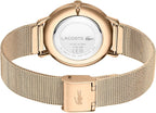 Reloj Lacoste Crocorigin para mujer con movimiento de cuarzo 2H, Acero inoxidable, Reloj de moda de pulsera, Resistente al agua hasta 3 ATM/30 metros