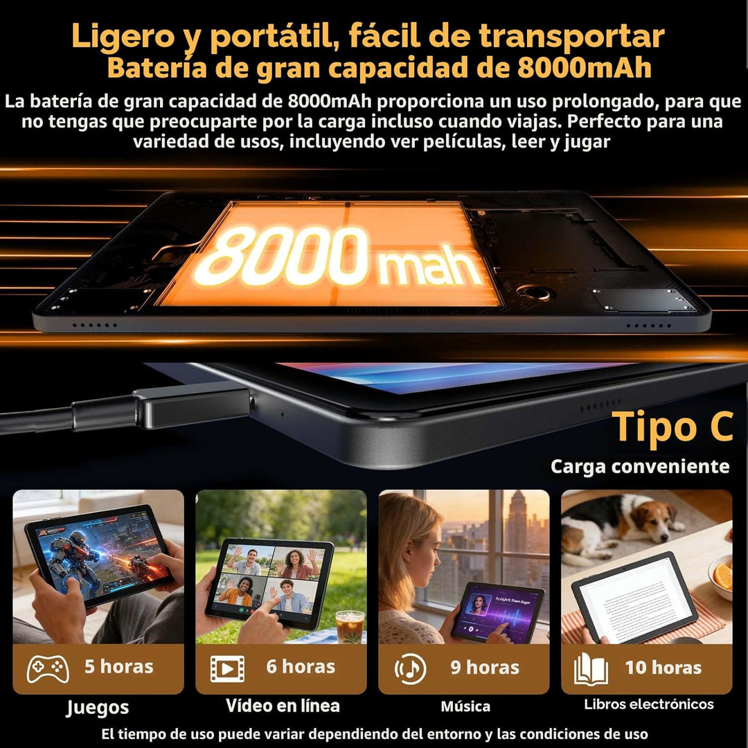 Tablet Android 2026 con teclado, tableta Android 16 mejorada con 26...