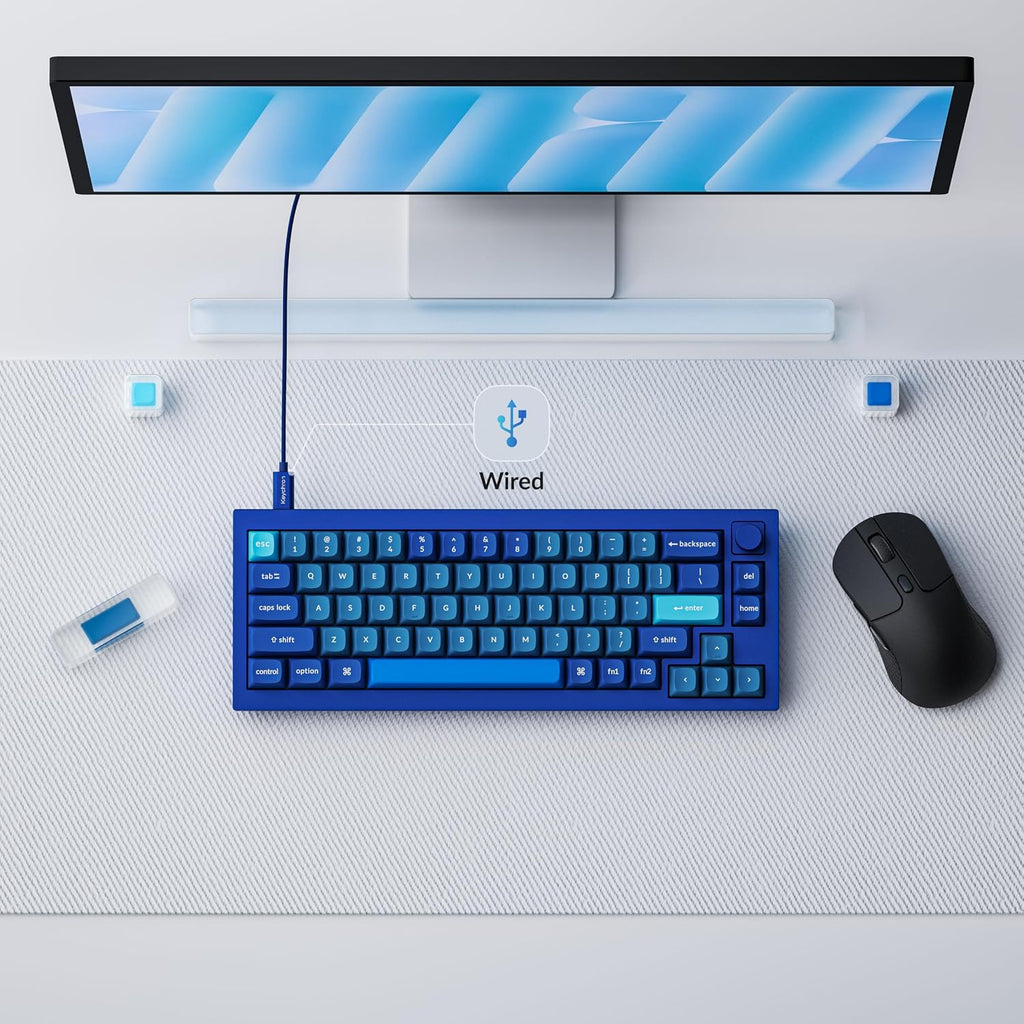 Q2 - Perilla de interruptor con retroiluminación RGB intercambiable, color azul