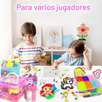 Kit de cuentas de fusible para niños, 11000 cuentas fusibles, 20 colores de 0.197 in, juego de manualidades con caja de almacenamiento, tableros de clavijas, papel de planchar y accesorios, juego de artes y manualidades, juguetes regalos para niñas y