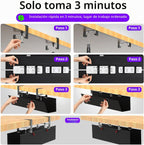 Bandeja de Gestión de Cables Bajo el Escritorio - Gestión de Cables Bajo el Escritorio - Montaje con Abrazadera/Tornillo - Gestión de Cables de Tela - Bandeja de Canaletas para Cables