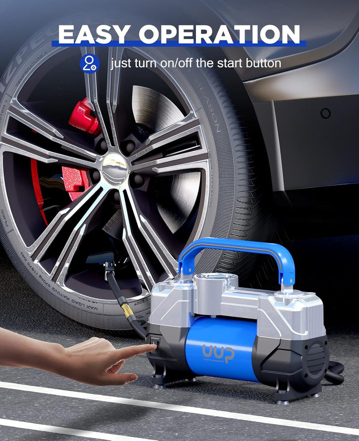 UUP Compresor de aire para inflador de neumáticos, 150PSI 12V CC, d...
