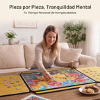 Tablero de rompecabezas de 1500 piezas, tablero de rompecabezas portátil, tablero de rompecabezas de 25 x 35.43 pulgadas, organizador de rompecabezas con bandejas de clasificación y tablero