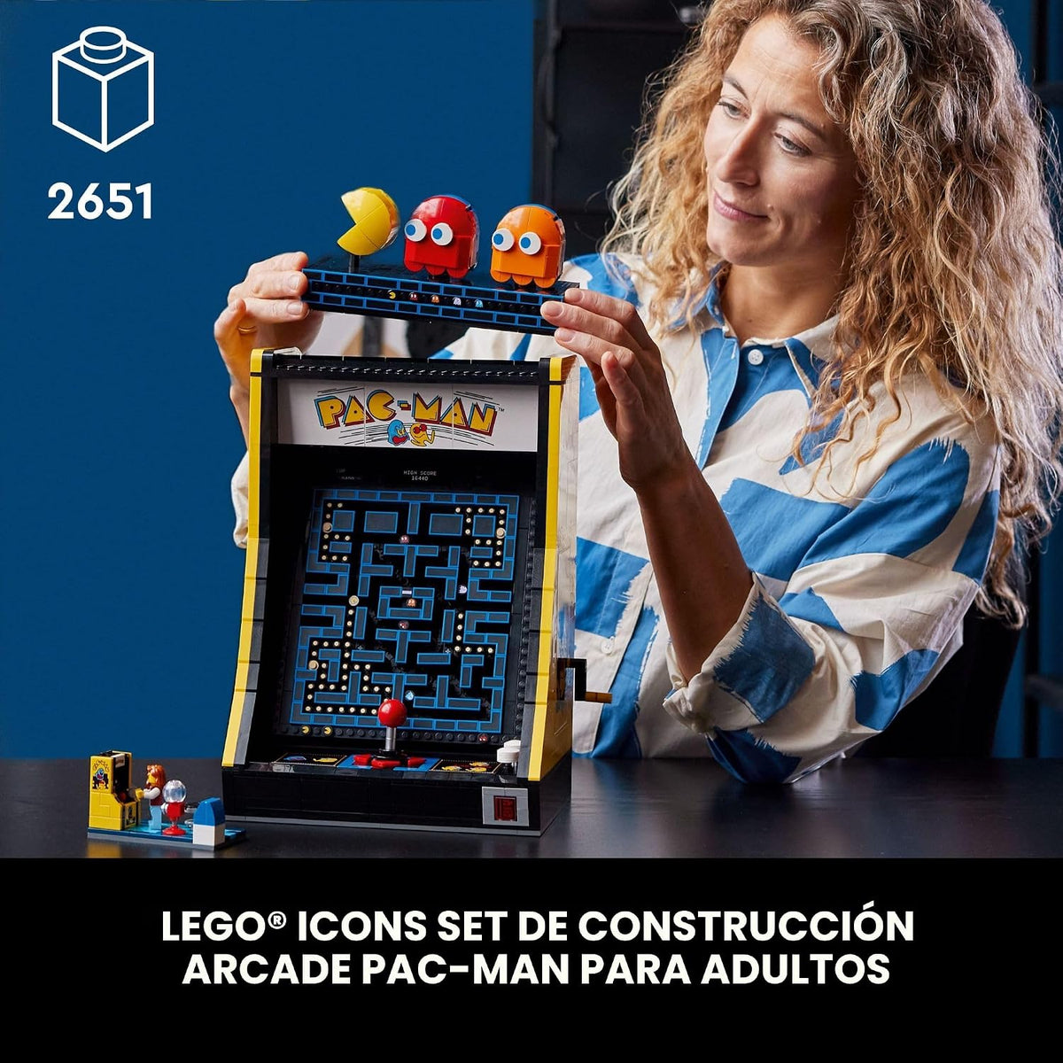 LEGO Icons PAC-Man - Juego de construcción arcade para adultos, decoración coleccionable de oficina, estante o dormitorio, regalos para hombres y mujeres, con mango móvil para recrear, 10323