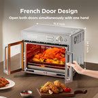 Midea Flexify Pro 10+4 Combo de Horno Tostador y Freidora de Aire, Cocción con Bloqueo Jugoso de Grafeno, Horno de Encimera con Puerta Francesa, Fritura de Aire Flash a 450°F, 26.4 Cuartos, Acero