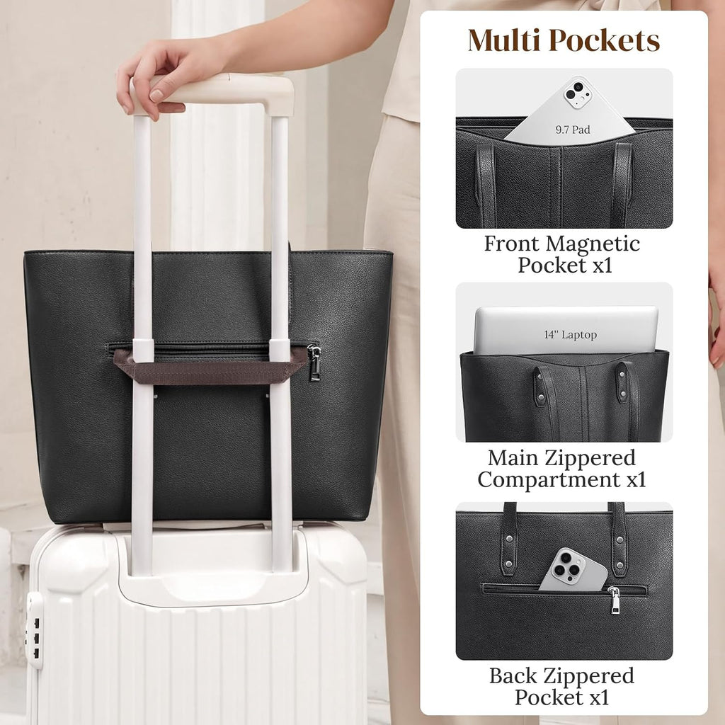 S-ZONE Bolsa de mano para mujer, bolsos de trabajo, bolsos de mano, correa