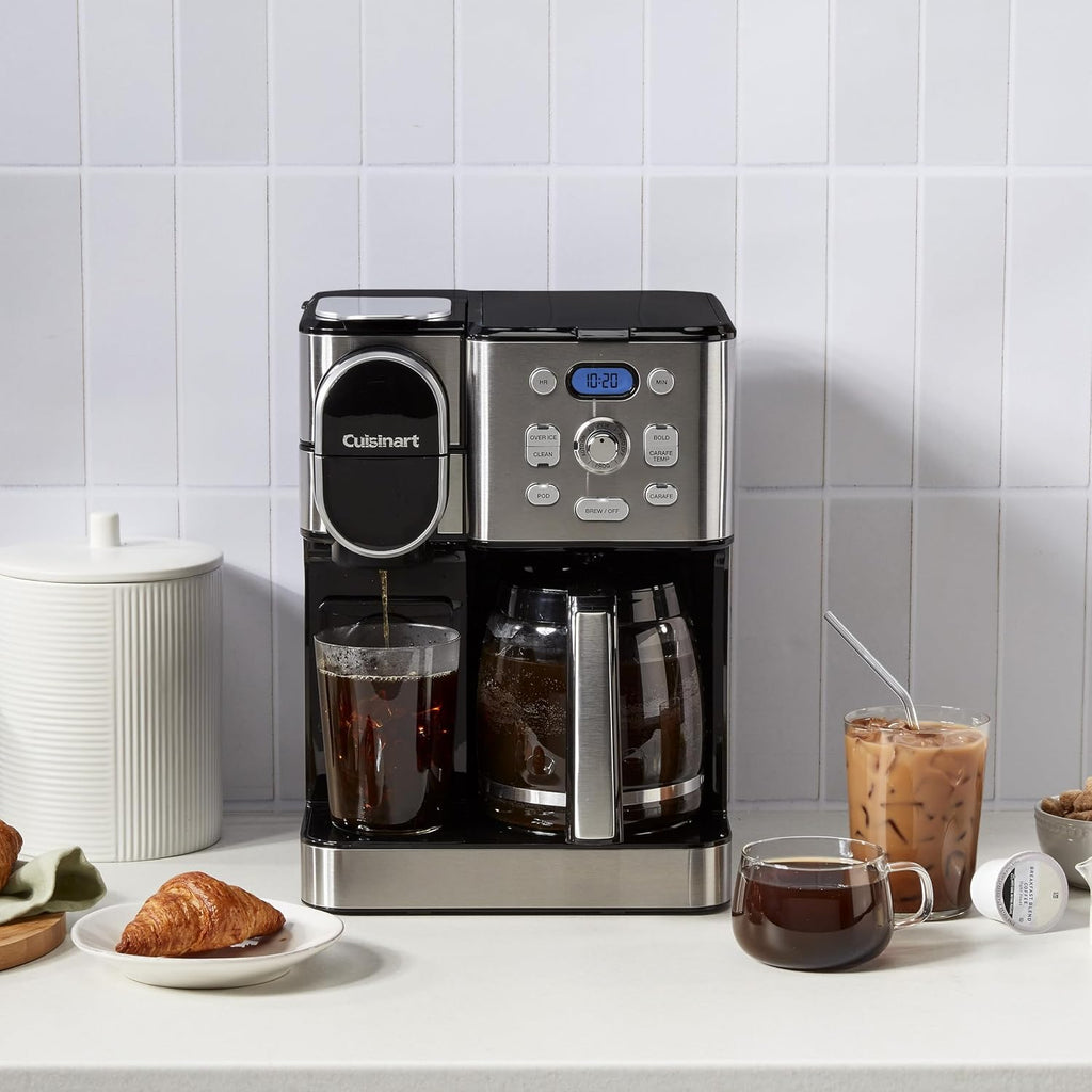 Cuisinart Cafetera de 12 tazas, jarra de vidrio de una sola porción