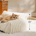 Bedsure ComfyFleece® se muestra en la televisión, lindo sofá para perros medianos, 36 pulgadas, color crema
