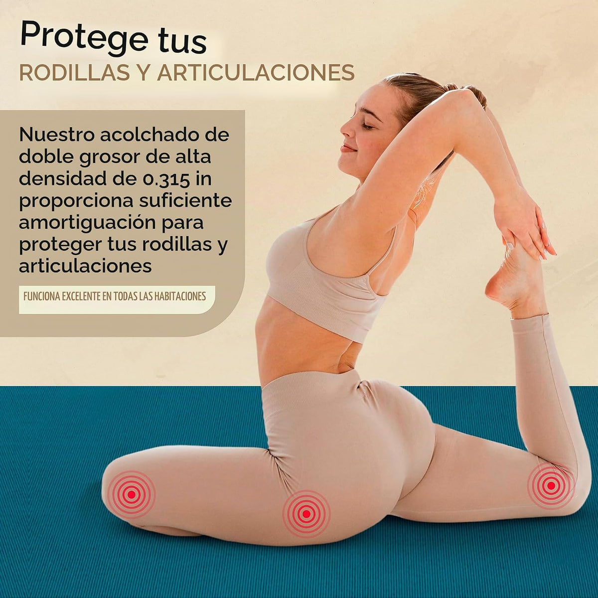 Gorilla Mats Esterilla de Yoga Premium Grande – 6 x 4 pies, 7 x 5 pies (8mm) extra gruesa y ultra cómoda, antideslizante, esterilla de ejercicio descalzo – funciona muy bien en cualquier suelo para