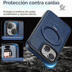Funda para iPhone 15 con soporte compatible con Magsafe, color azul