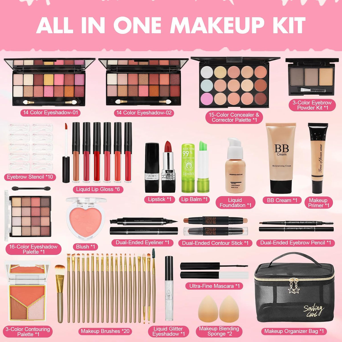 Kit de maquillaje para adolescentes y niñas, set de regalo de maqui...