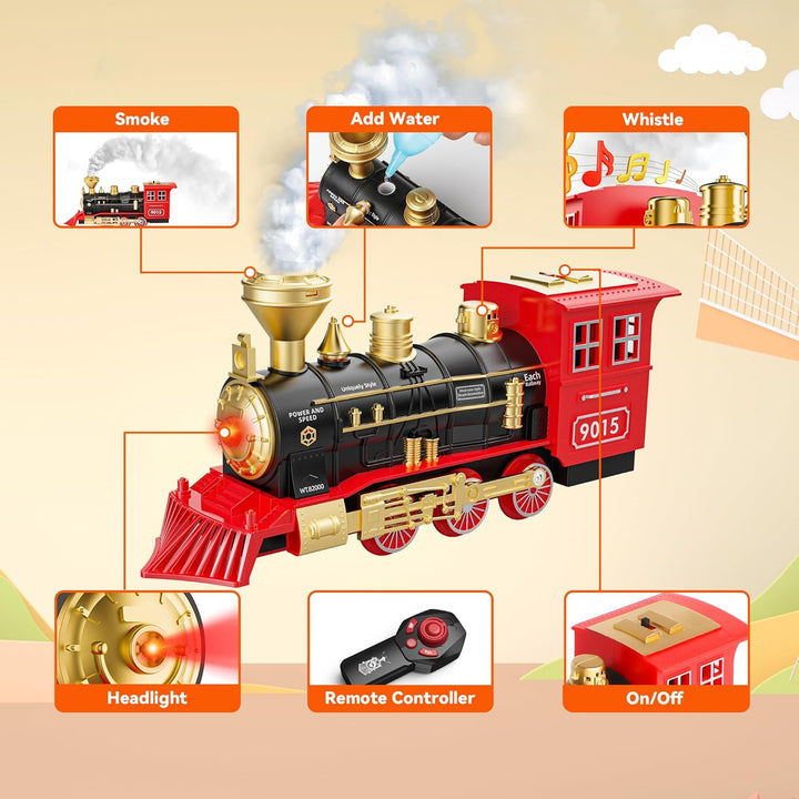 Hot Bee Juego de tren, juguetes de tren de control remoto con vías...