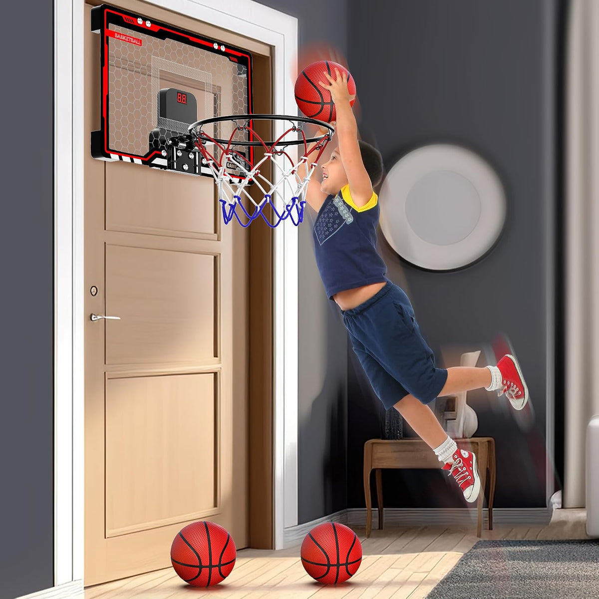 HopeRock Mini Aro de Baloncesto para Interiores para Niños, Aro Pequeño Sobre la Puerta