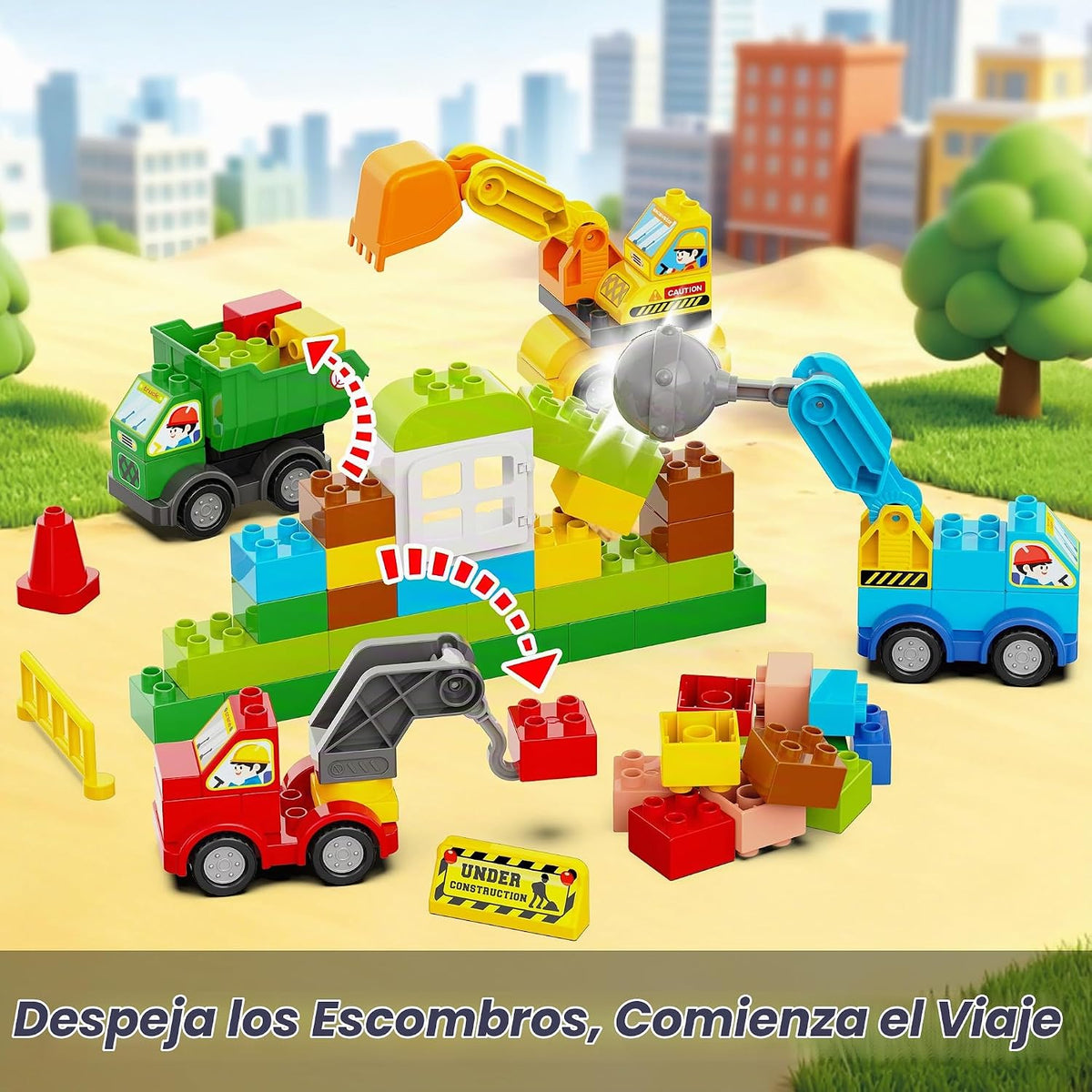 Bloques de construcción para edades de 3, 4 y 5 años, juguete STEM con