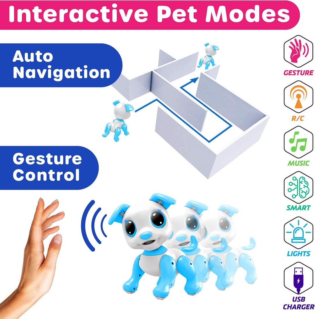 Robo Pets Robot de juguete para perros para niñas y niños, robot de...
