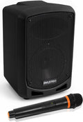 Pyle Sistema de Altavoces PA Bluetooth Portátil - Sistema de Sonido de Karaoke para Interiores y Exteriores con Micrófono Inalámbrico, Grabación de Audio, Batería Recargable, Lector USB/SD, Soporte de