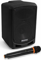 Pyle Sistema de Altavoces PA Bluetooth Portátil - Sistema de Sonido de Karaoke para Interiores y Exteriores con Micrófono Inalámbrico, Grabación de Audio, Batería Recargable, Lector USB/SD, Soporte de