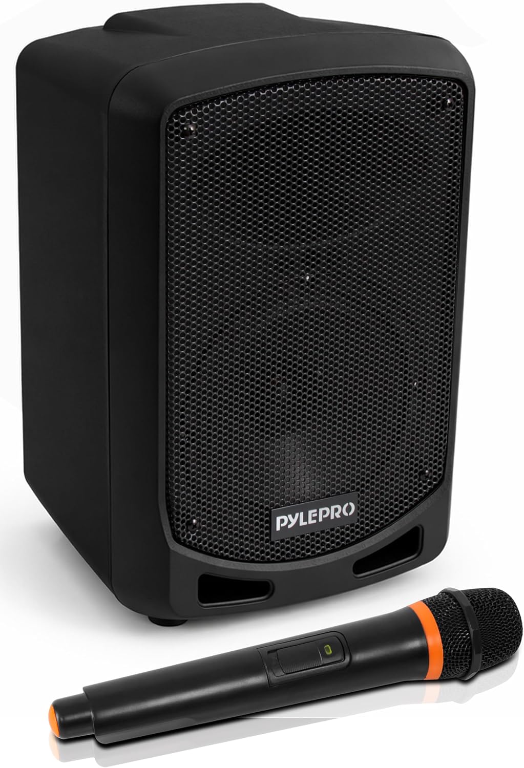 Pyle Sistema de Altavoces PA Bluetooth Portátil - Sistema de Sonido de Karaoke para Interiores y Exteriores con Micrófono Inalámbrico, Grabación de Audio, Batería Recargable, Lector USB/SD, Soporte de