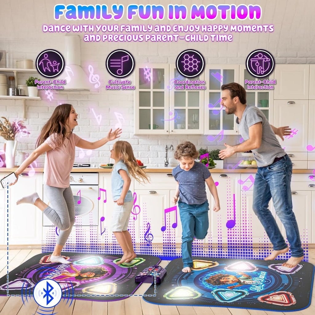 Tapete de baile, recargable con luces, alfombra de baile para 2 jugadores en oposición, juguetes para niños