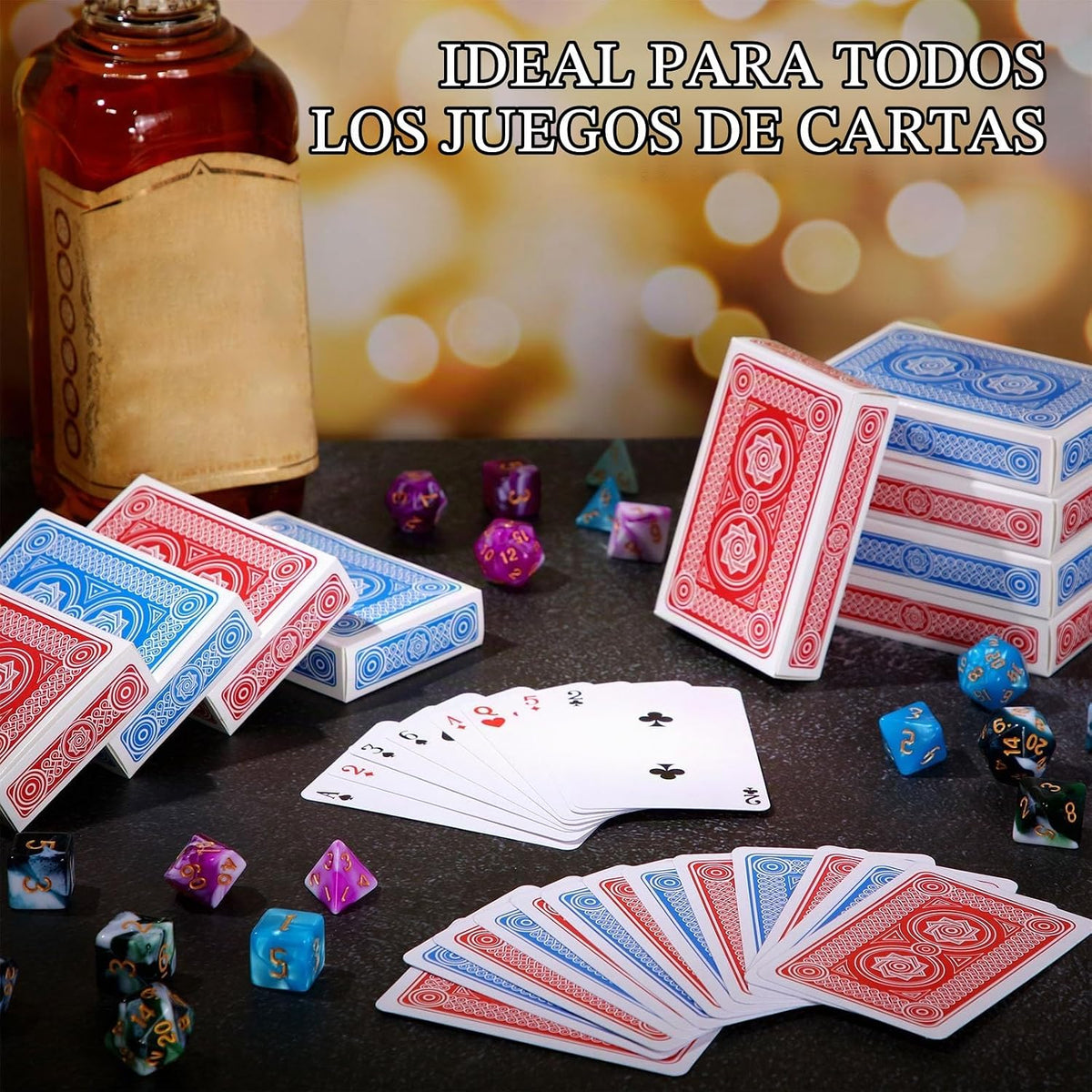 Zubebe Paquete de 144 cartas de cartas a granel, rojo y azul, clásico
