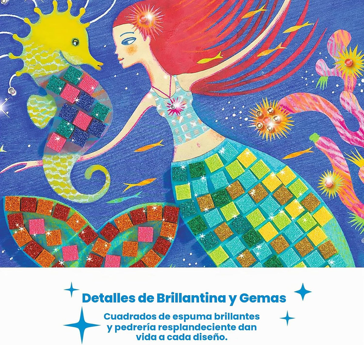 DJECO, Kit de arte y manualidades de mosaico para niños, canción de sirena