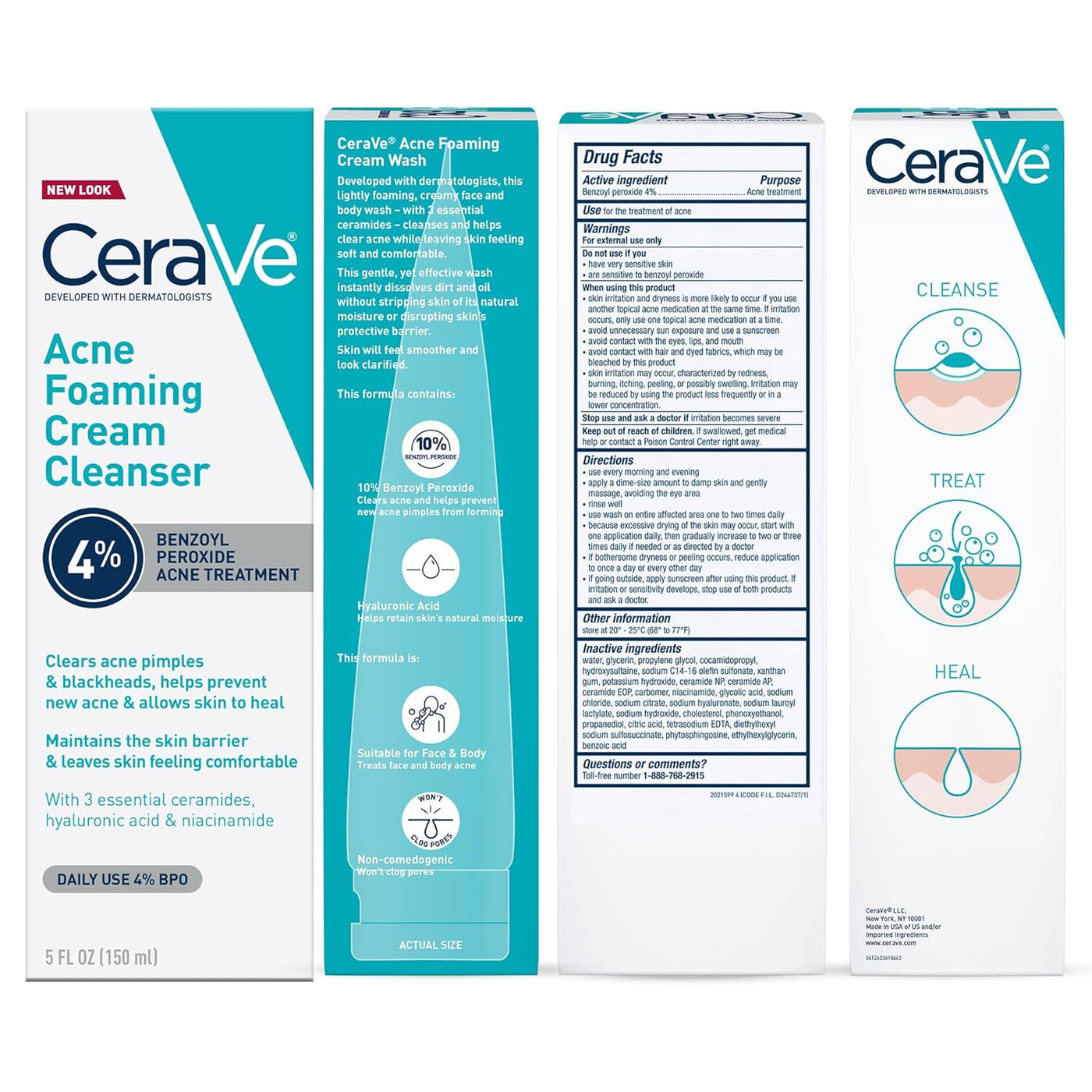 CeraVe Limpiador en crema espumosa para el acné lavado
