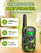 Walkie Talkies para niños, paquete de 4 juguetes recargables para