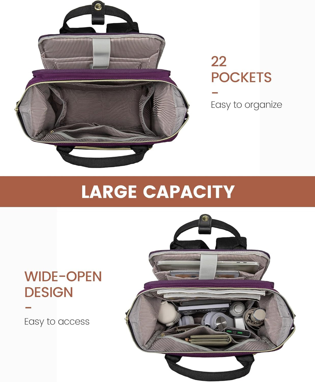 LOVEVOOK - Mochila para laptop de mujer, 15.6'' impermeable...