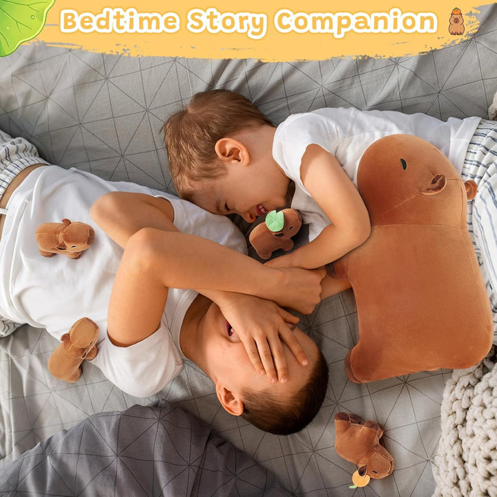 Achwishap Juego familiar de 5 piezas de peluche Capybara con mamá y...