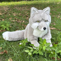 Peluche realista de zorro plateado, animal de peluche de 17