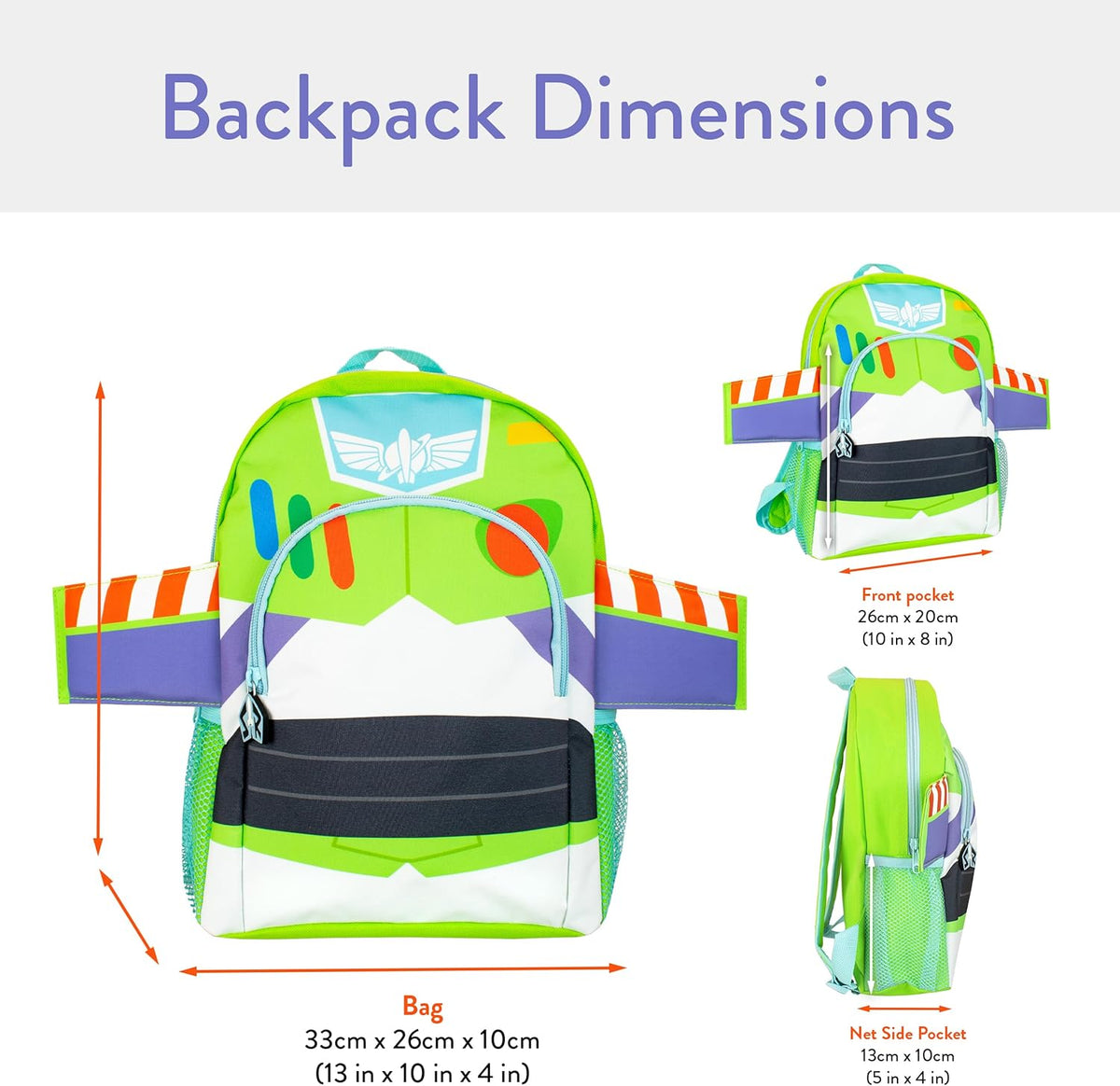Disney Mochila infantil Toy Story Buzz Lightyear Talla