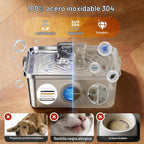 PETTEN Fuente de agua para perros de acero inoxidable de 3 galones, gran