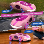 Coche de control remoto rosa para niñas, control remoto a mano