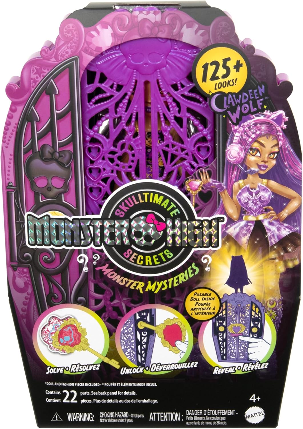 Monster High Skulltimate Secrets Clawdeen Wolf Muñeca con Guardarro...