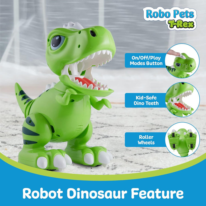 Robo Pets T-Rex - Juguete de dinosaurio para niños y niñas, robot d...