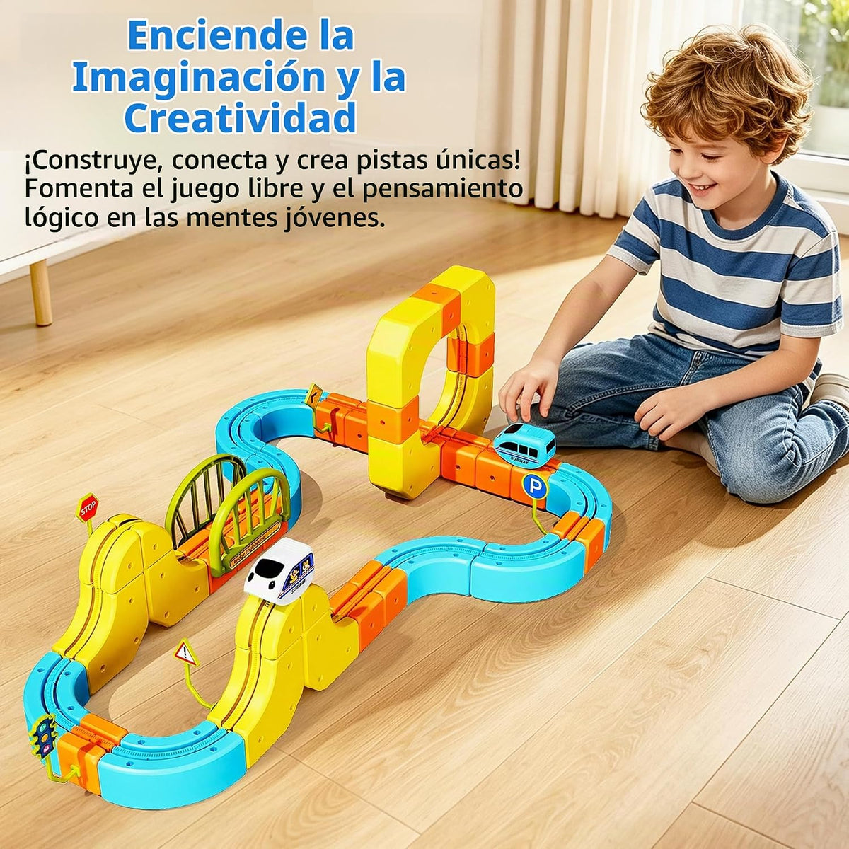 Juego de tren eléctrico 127 piezas Actualización 3D STEM pista juguete