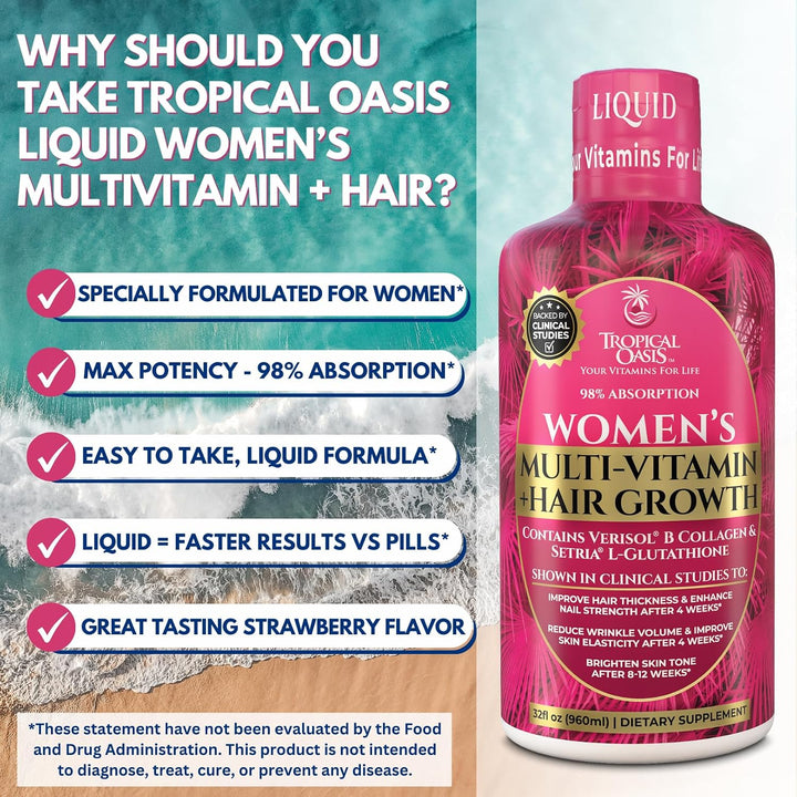 Tropical Oasis Multivitamínico Líquido para Mujeres + Crecimiento d...