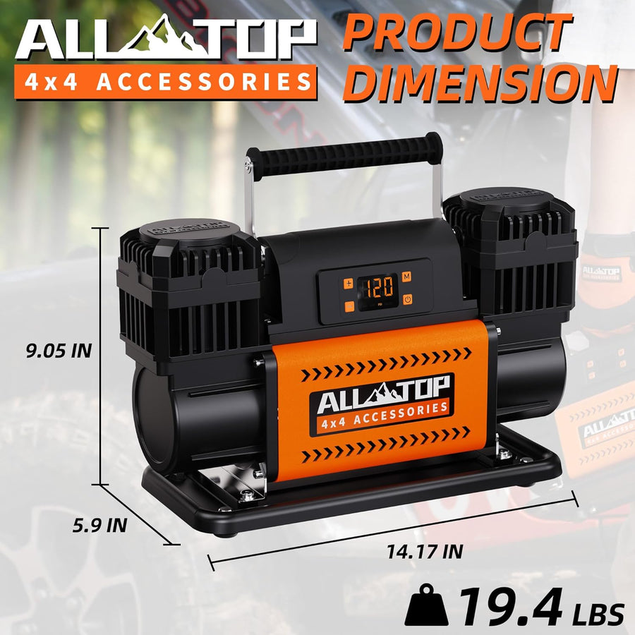 ALL-TOP Compresor de Aire de 12V con Panel de Control LCD para Pree...