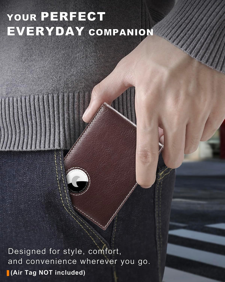 VISWORLD Billetera para hombre con soporte para Airtag, billetera p...