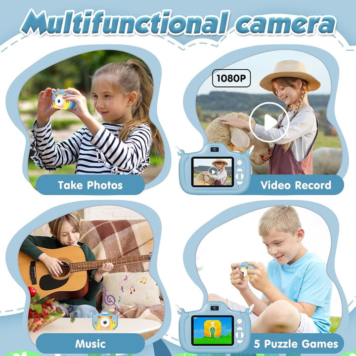 Cámara para niños con linterna y pantalla de 2.4 pulgadas, cámara p...
